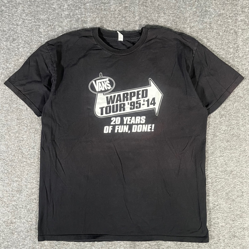 Vans Warped Tour 20th Anniversary '95-'14  Alt Rock Black Tshirt XL Merch 2014